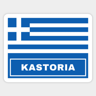 Kastoria City with Greek Flag Sticker